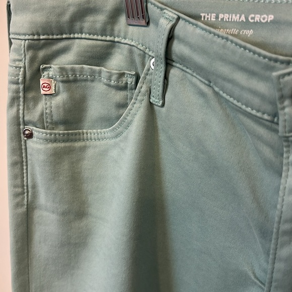 AG Adriano Goldschmied Cropped Pants in Light Teal - Picture 3 of 9